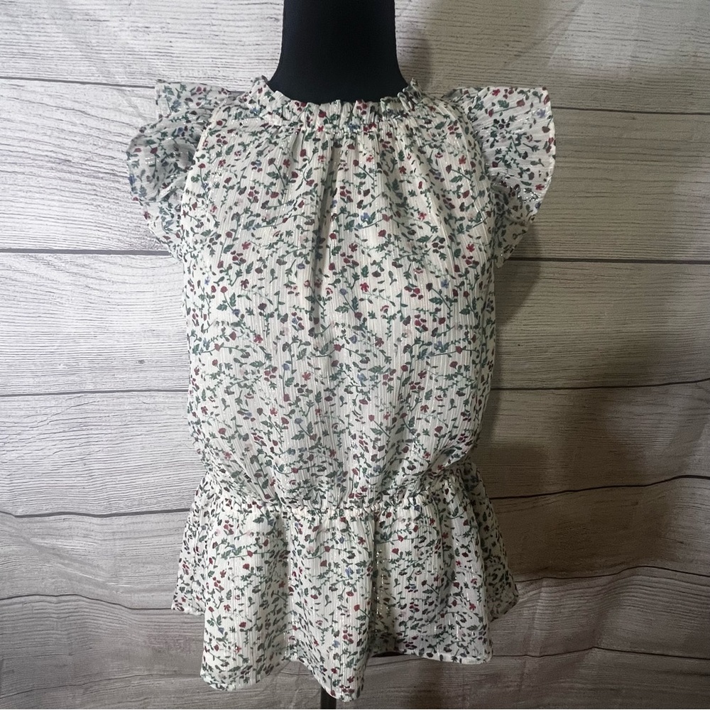 Banana Republic Silk Blend Floral Sleeveless Blouse